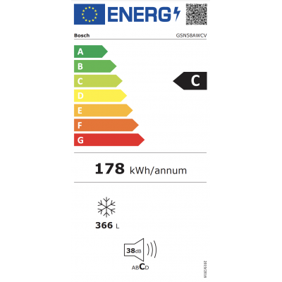 Congélateur SIEMENS GSN58AWCV Classe C