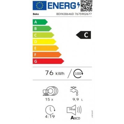 Lave vaisselle full encastrable BEKO BDIN38646D