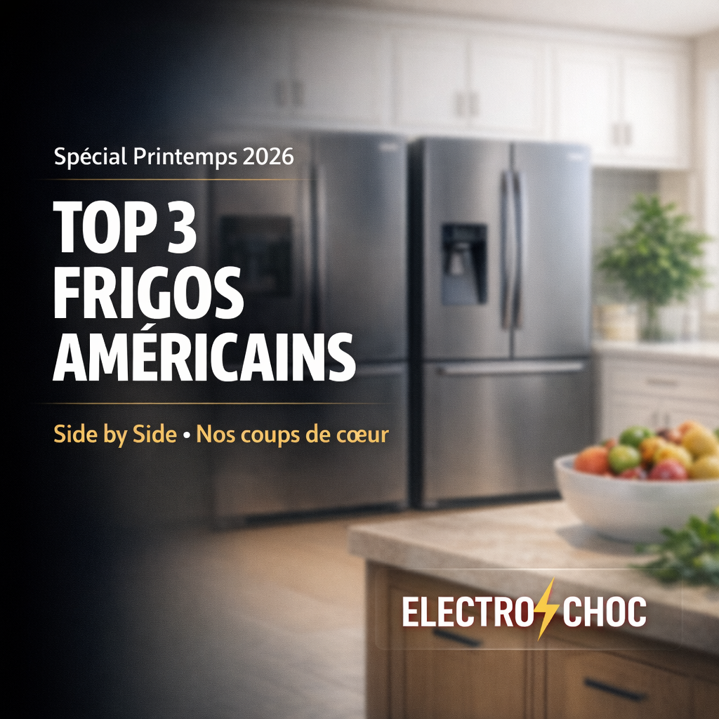 ⚡ Top 3 des frigos américains Side by Side (Printemps 2026) — Nos coups de cœur Electro Choc Image