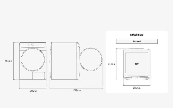 Sèche-linge pompe à chaleur Samsung DV16DG8600BVU3 — 16 kg, Hybrid Heat Pump, AI Dry, AI Control, SmartThings Wi‑Fi, Hygiene Care+, Pet Care, classe C, noir | Electro‑Choc