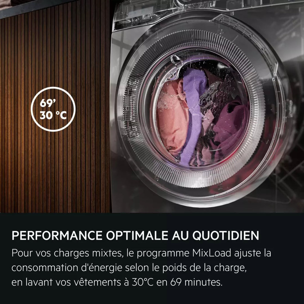 Lave-linge hublot AEG LFR73A124LV Série 7000 ProSteam® — 12 kg, 1 400 tr/min, classe A -20 %, vapeur et connecté