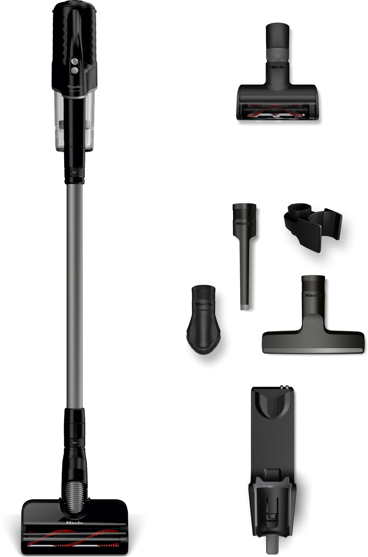 Aspirateur balais sans fil Miele Duoflex HX1 Cat & Dog (noir obsidien) — jusqu’à 55 min, 3,1 kg, filtration 99,99%, brosse poils d’animaux, SpeedLock Grab & Go, collecteur 0,3 L | Electro‑Choc