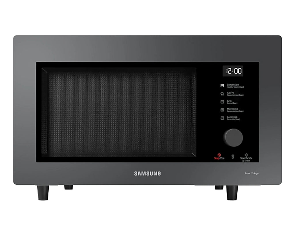 Micro-ondes combiné SAMSUNG MC32DB7746KCE1 — 32 L, convection + gril + vapeur + Air Fry, Smart Control Wi‑Fi (SmartThings), CERAMIC INSIDE™, plateau 34,5 cm, Charcoal Glass | Electro‑Choc