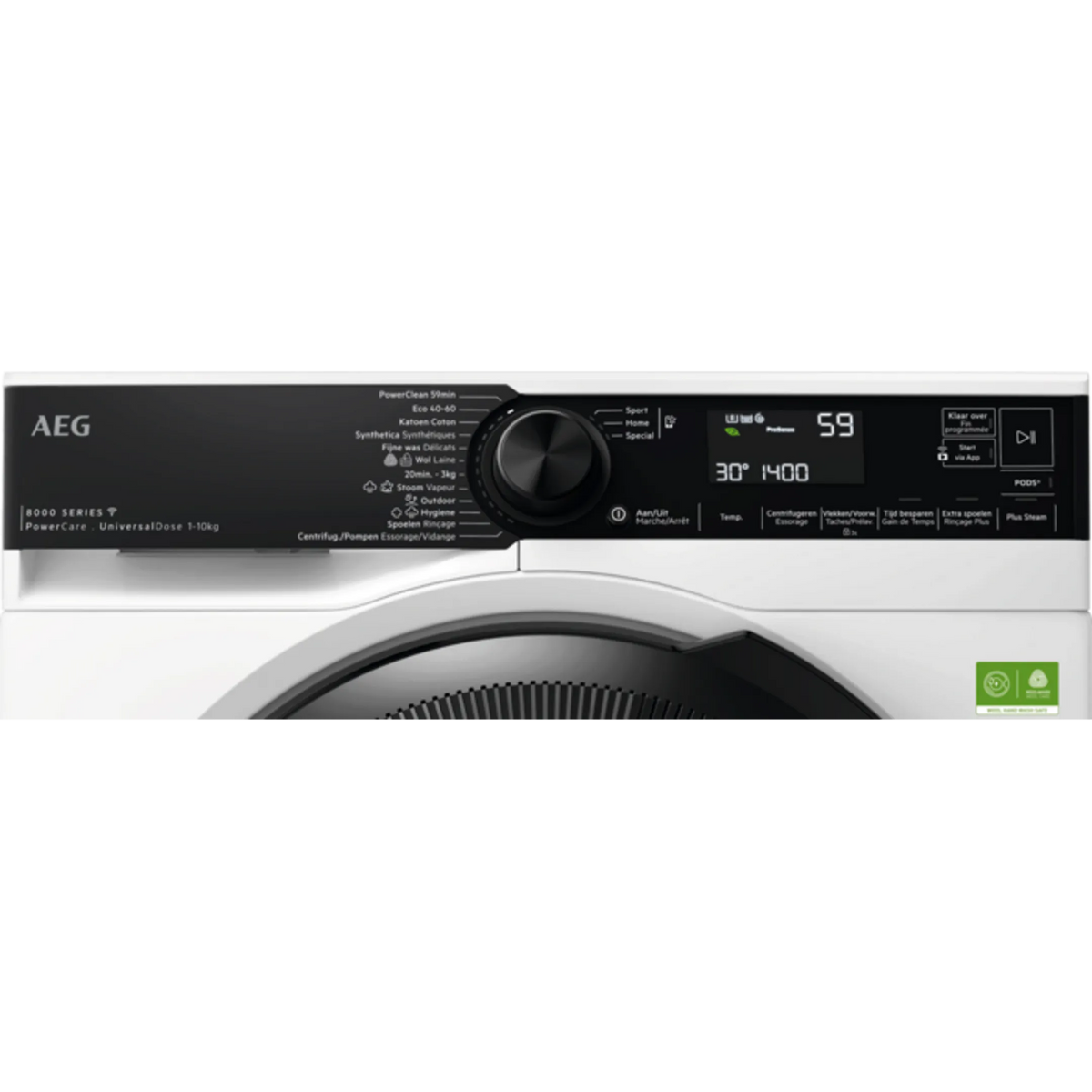 AEG LR86POWER wasmachine - 10kg - 1400 tpm - Stoom - Geconnecteerd