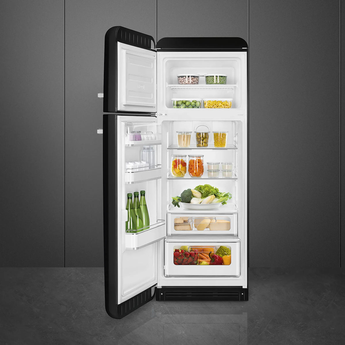 Réfrigérateur vintage 2 portes SMEG FAB30LBL6 noir — 294 L, classe C, Inverter | Electro‑Choc