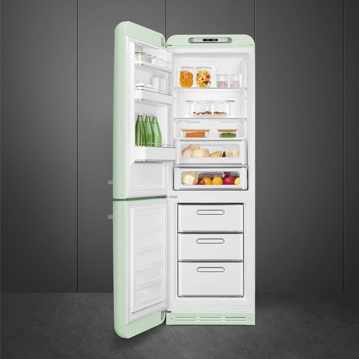 Réfrigérateur combiné SMEG FAB32LPG6 Années 50 Vert d’Eau — 331 L, Total No Frost, 35 dB, classe C