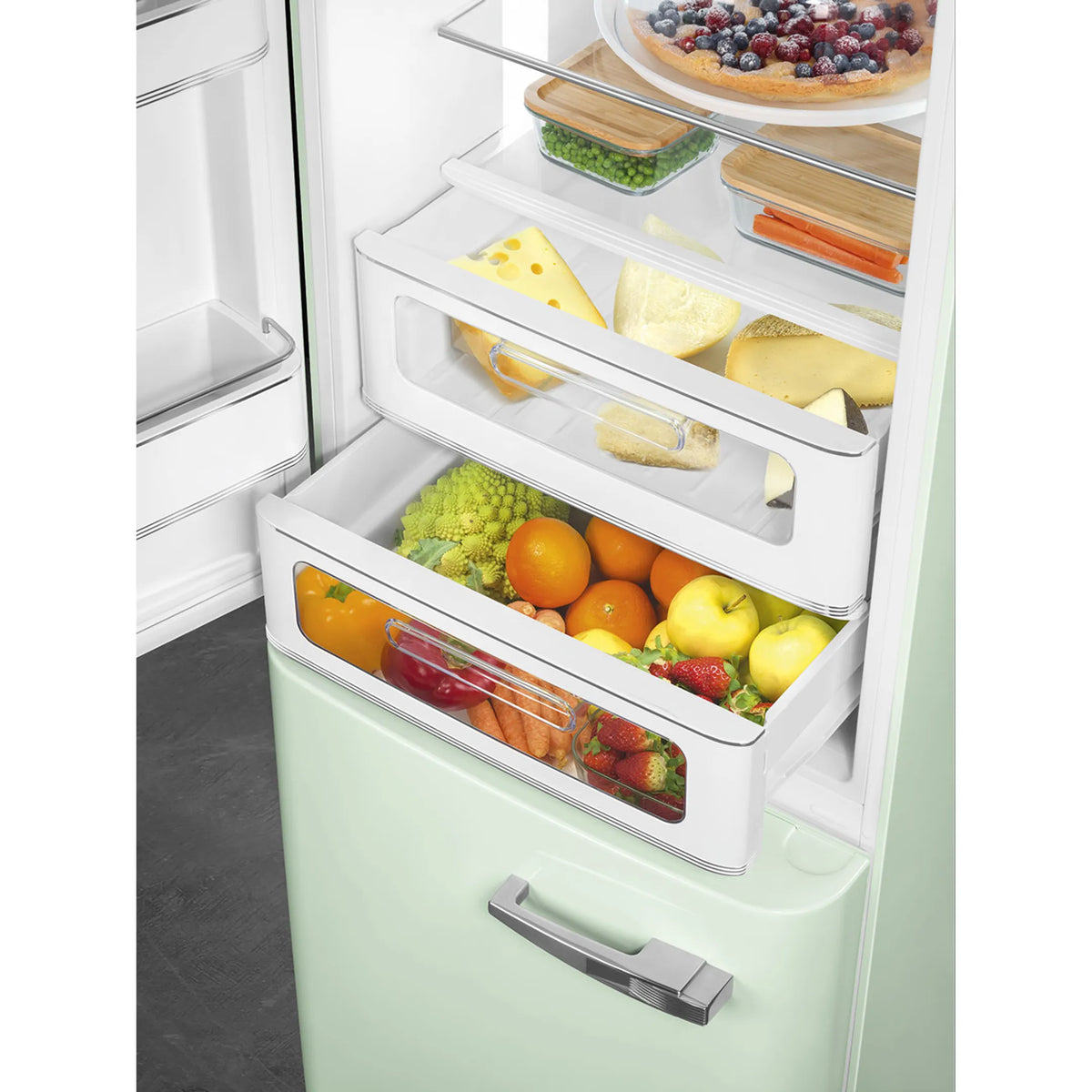 Réfrigérateur combiné SMEG FAB32LPG6 Années 50 Vert d’Eau — 331 L, Total No Frost, 35 dB, classe C