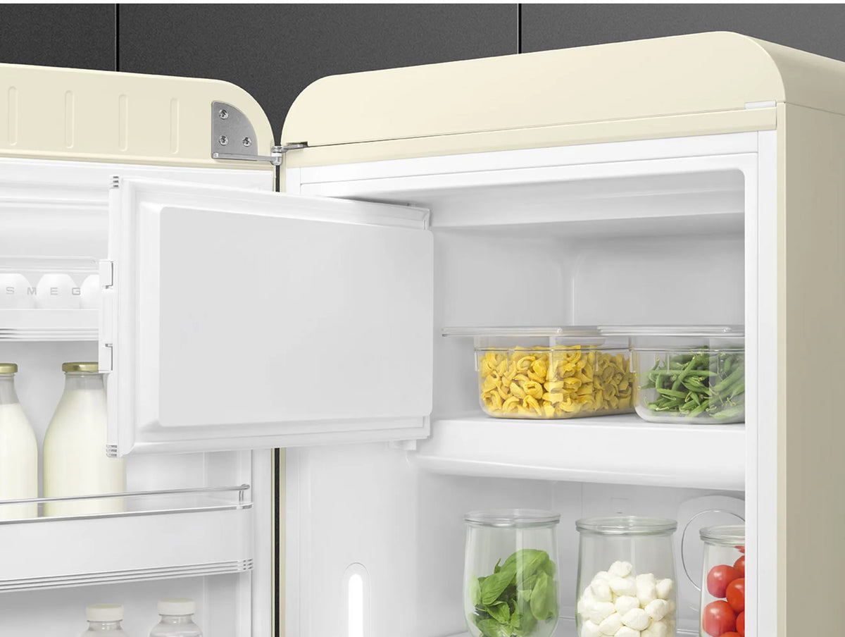 Réfrigérateur vintage SMEG FAB28LCR6 crème — Style Années 50, 270 L, classe C | Electro‑Choc