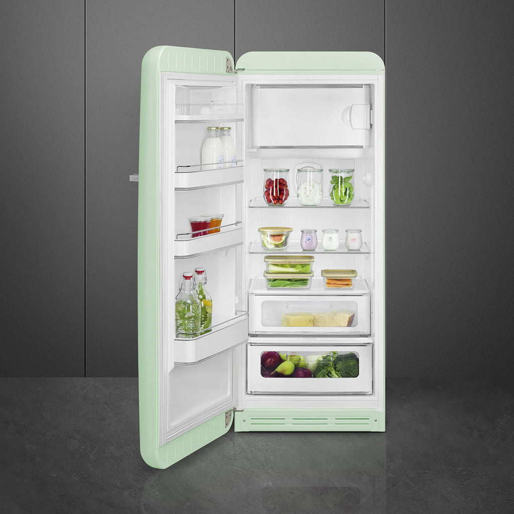 Réfrigérateur vintage SMEG FAB28LPG6 vert d’eau — Style Années 50, 270 L, classe C | Electro‑Choc