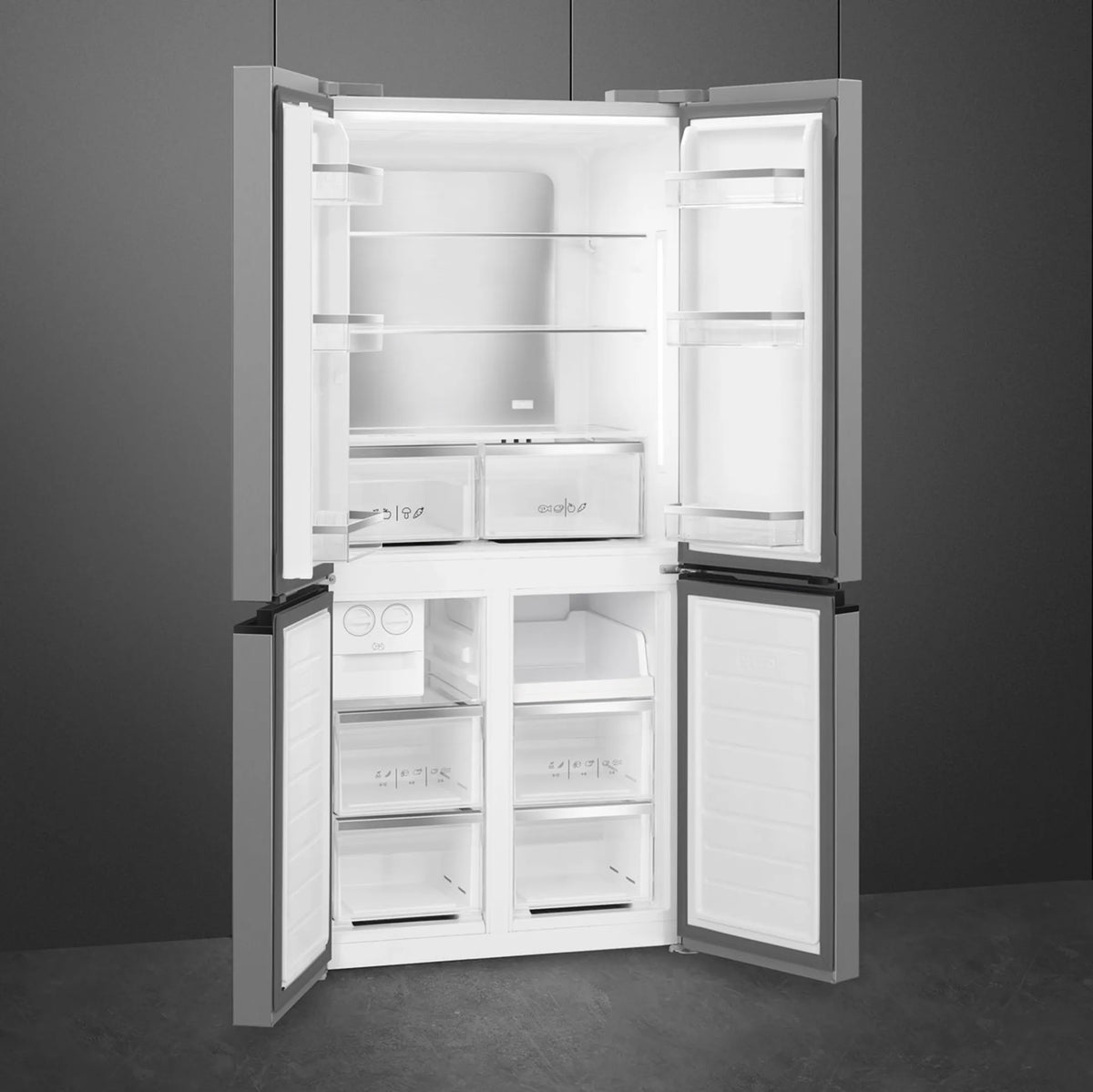 Réfrigérateur américain 4 portes SMEG FQI48XD — 488 L, No Frost, Inverter, 39 dB, classe D | Electro‑Choc