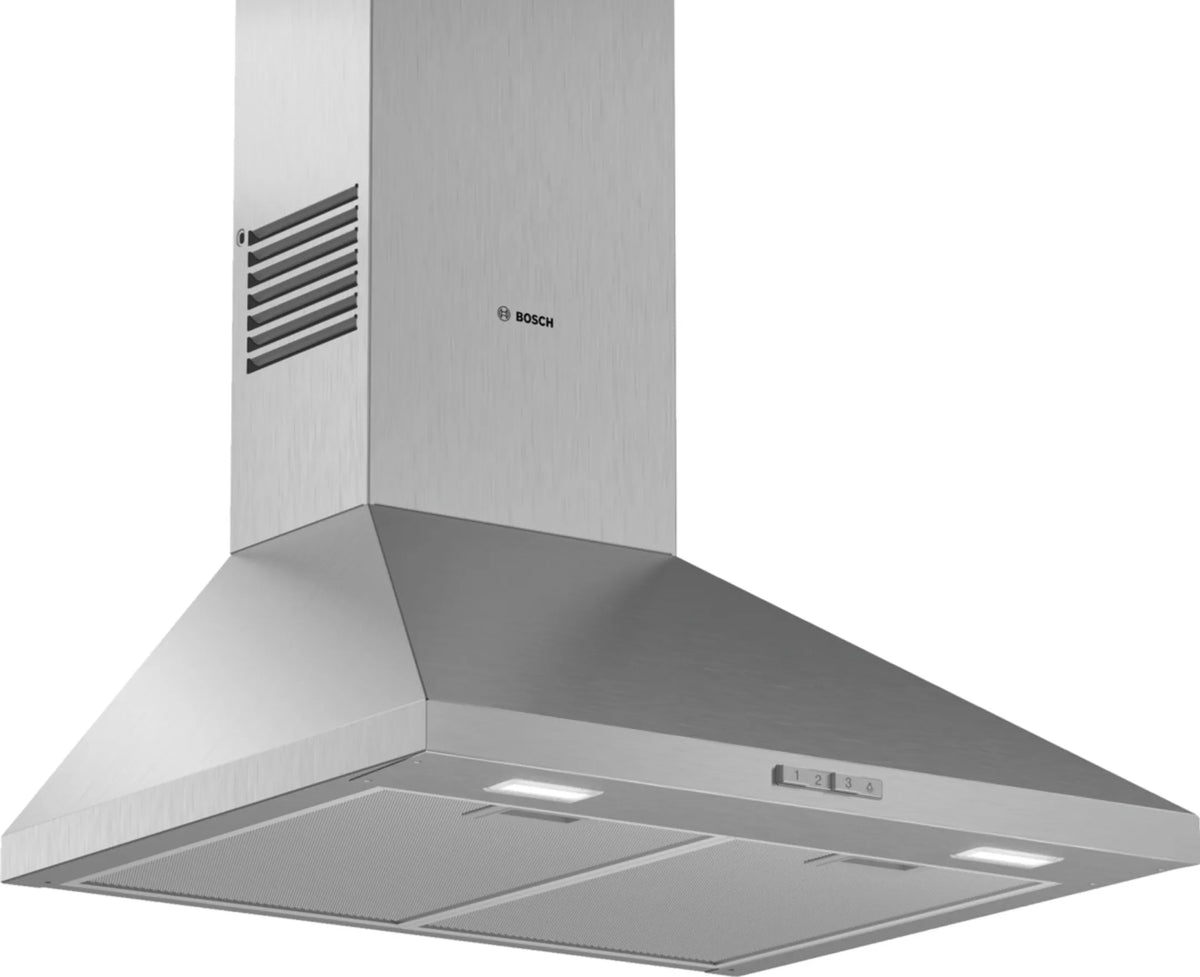 Hotte murale BOSCH Série 2 DWP64BC50 — 60 cm, inox, 365 m³/h, LED, 3 vitesses, 66 dB, évacuation ou recyclage | Electro‑Choc