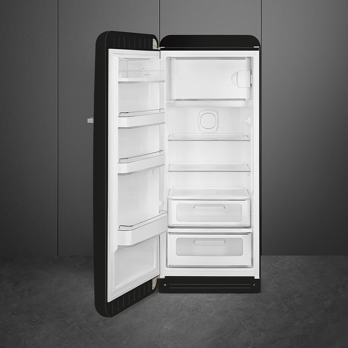 Réfrigérateur vintage SMEG FAB28LBL6 noir — Style Années 50, 270 L, classe C | Electro‑Choc