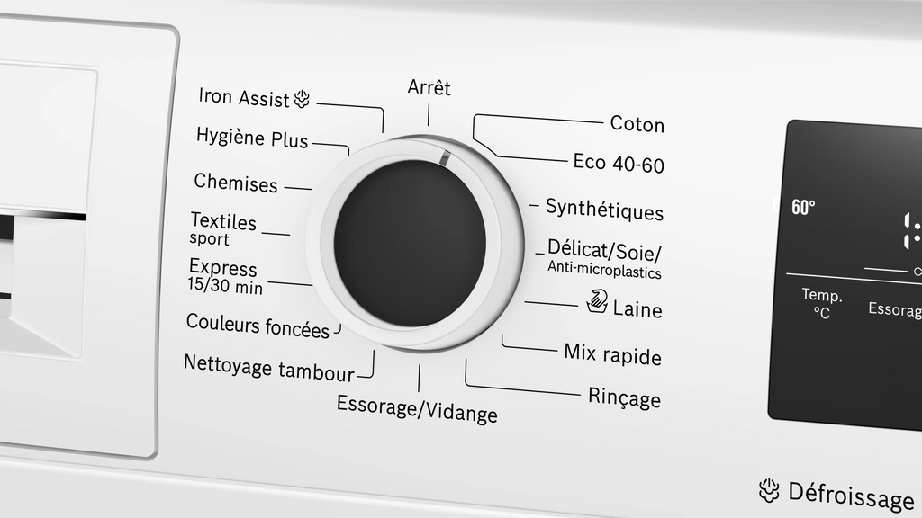 Lave-linge BOSCH WAN2823PFR Série 4 — 9 kg, 1400 tr/min, Classe A, Iron Assist, EcoSilence Drive