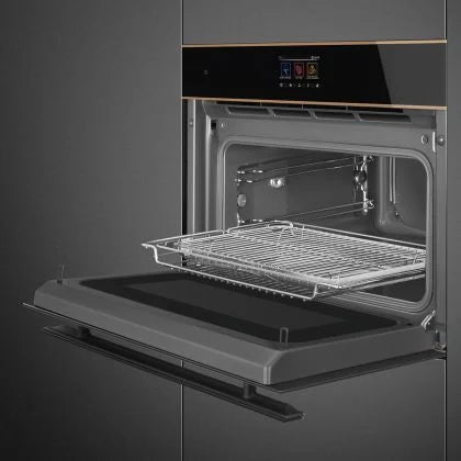 Four combiné micro-ondes compact SMEG SO4604M2PNR — 45 cm, Speedwave Galileo, TFT, noir | Electro‑Choc