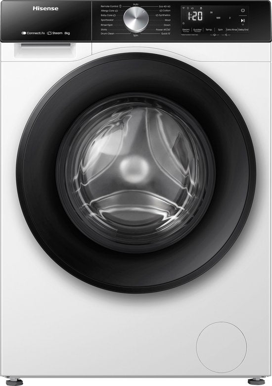 Lave-linge HISENSE WF3S9043BW3/BLX — 9 kg — 1400 tr/min — Classe A — Wi‑Fi ConnectLife