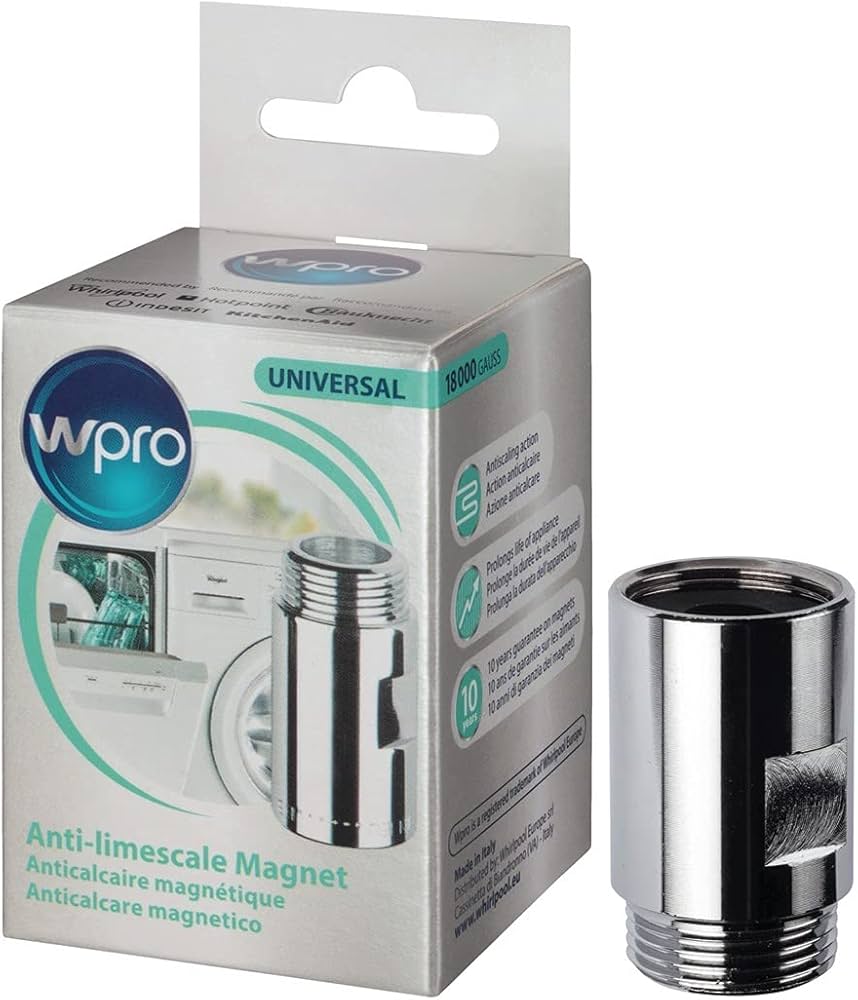 Détartrant magnétique WPRO 484000008410 — anti-calcaire pour lave-linge et lave-vaisselle