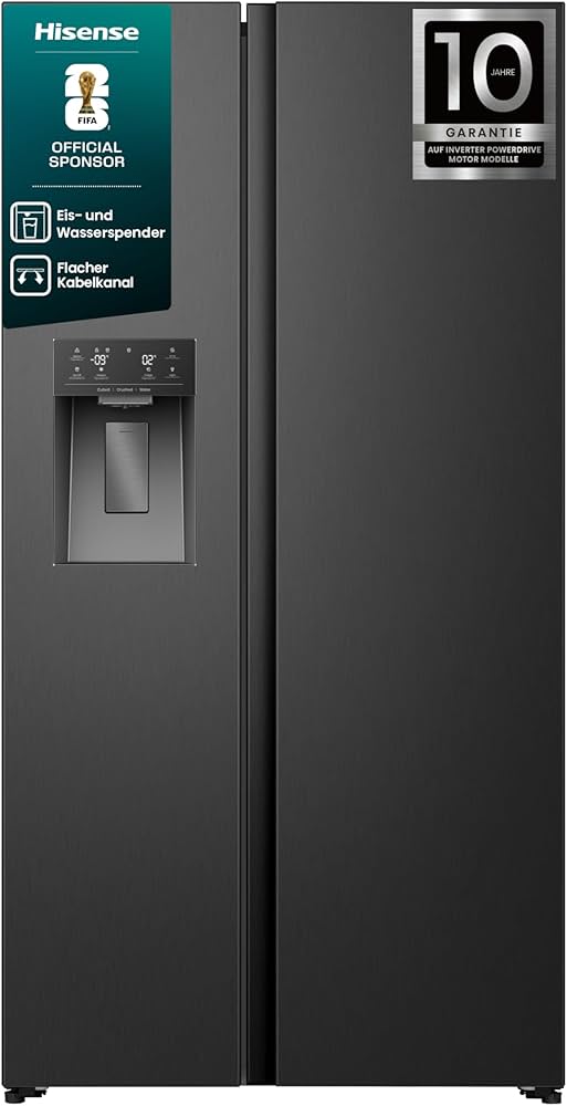 Réfrigérateur Side by Side HISENSE RS5P528STFE — 528 L — Total No Frost — Distributeur eau & glace — Inverter