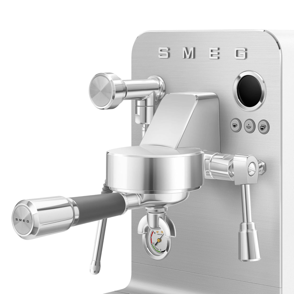 Machine expresso SMEG EMC02WHMEU Collezione — 15 bars — Triple Thermoblock — Porte‑filtre 58 mm — Blanc mat
