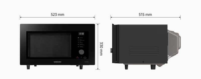 Micro-ondes combiné SAMSUNG MC32DB7746KCE1 — 32 L, convection + gril + vapeur + Air Fry, Smart Control Wi‑Fi (SmartThings), CERAMIC INSIDE™, plateau 34,5 cm, Charcoal Glass | Electro‑Choc