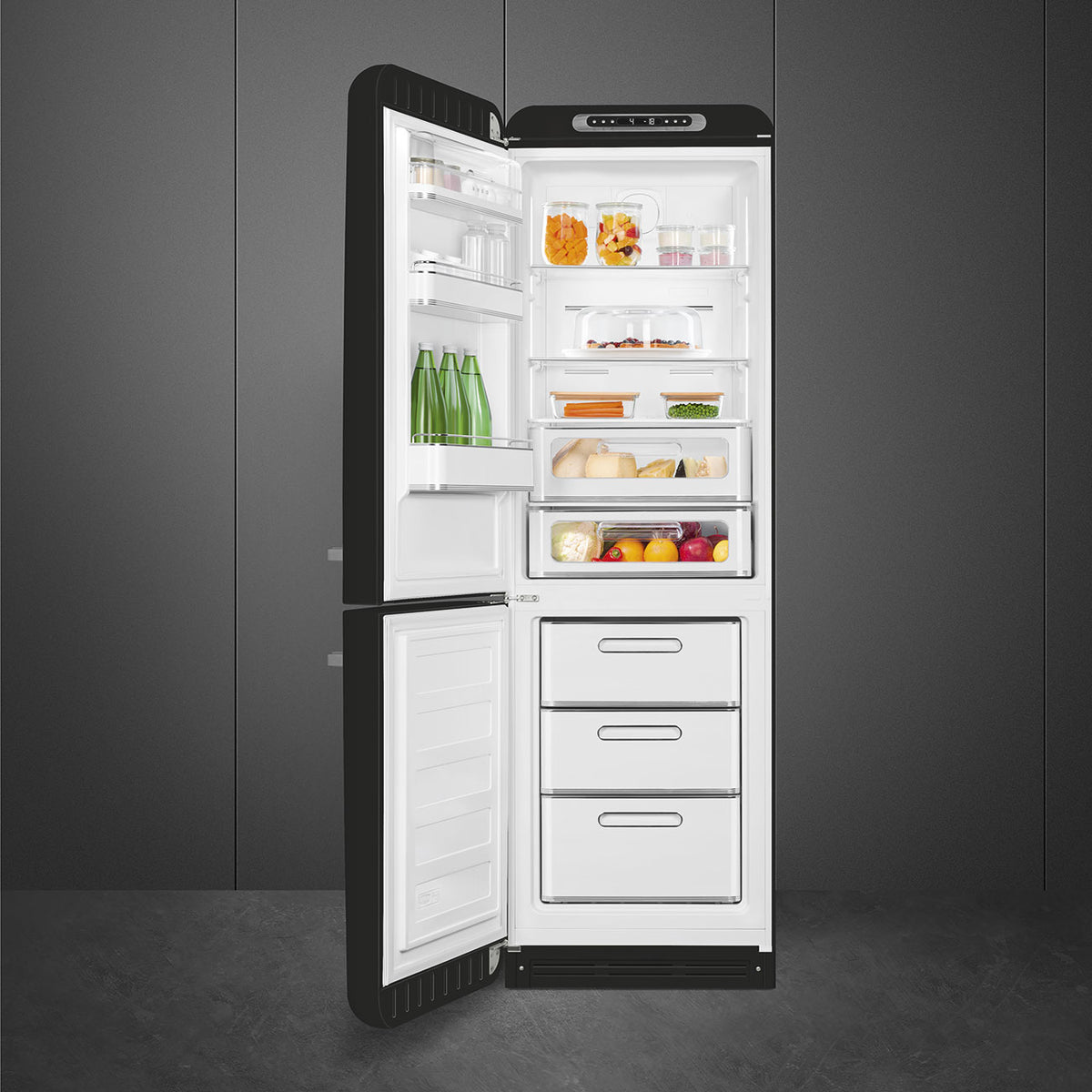 Réfrigérateur combiné SMEG FAB32LBL6 Années 50 Noir — 331 L, No Frost, 35 dB, classe C
