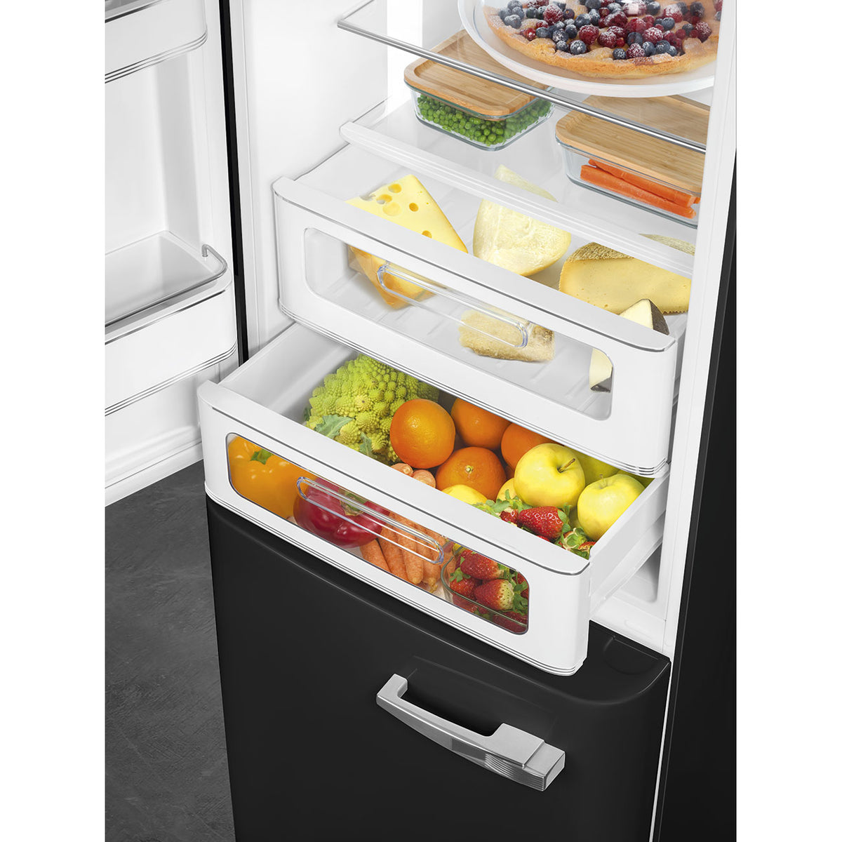 Réfrigérateur combiné SMEG FAB32LBL6 Années 50 Noir — 331 L, No Frost, 35 dB, classe C