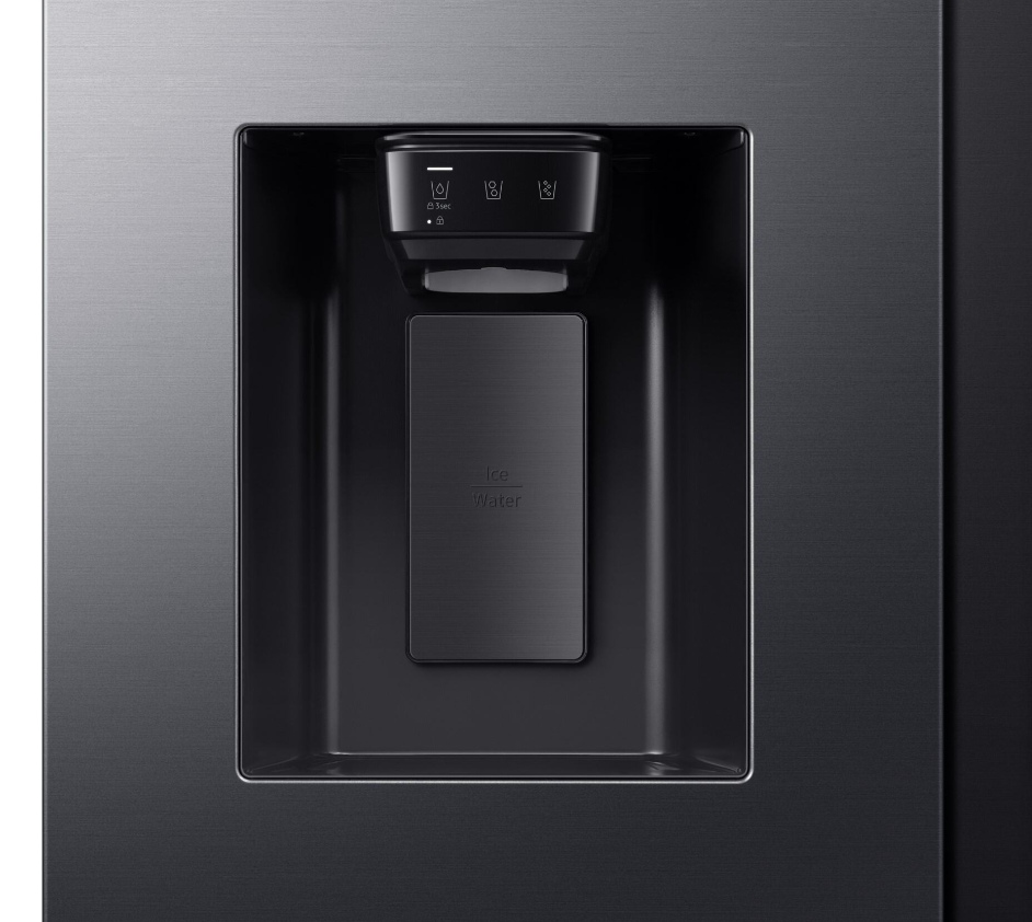 Réfrigérateur américain Samsung Bespoke AI RS70F66KBFEF — SpaceMax™ 634 L, classe B, 32 dB, Twin Cooling Plus™, distributeur eau & glace, Wi‑Fi SmartThings, Inox Noir | Electro‑Choc