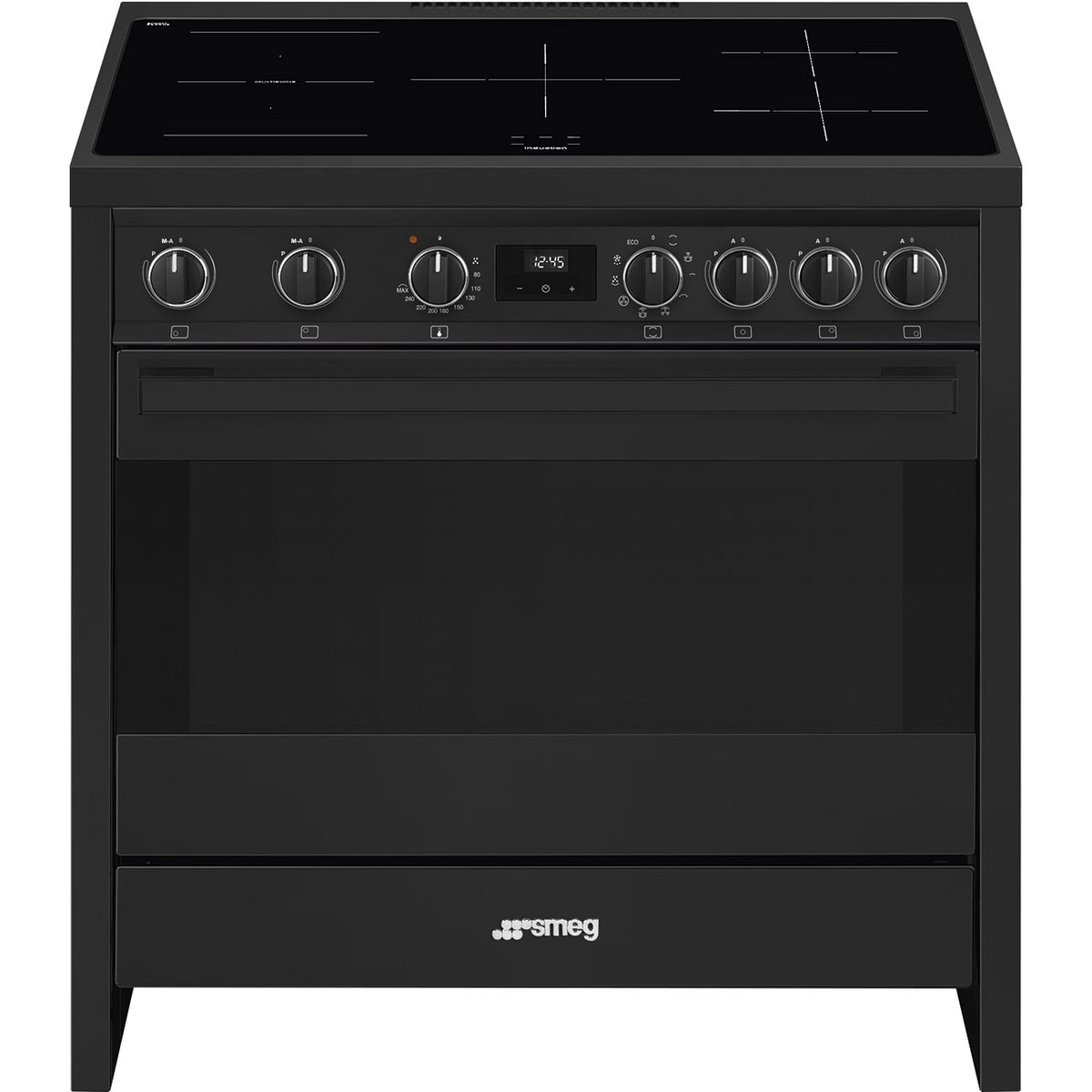 Piano de cuisson induction SMEG B95IMAN9 — 90 cm, four chaleur tournante 115 L, anthracite | Electro‑Choc