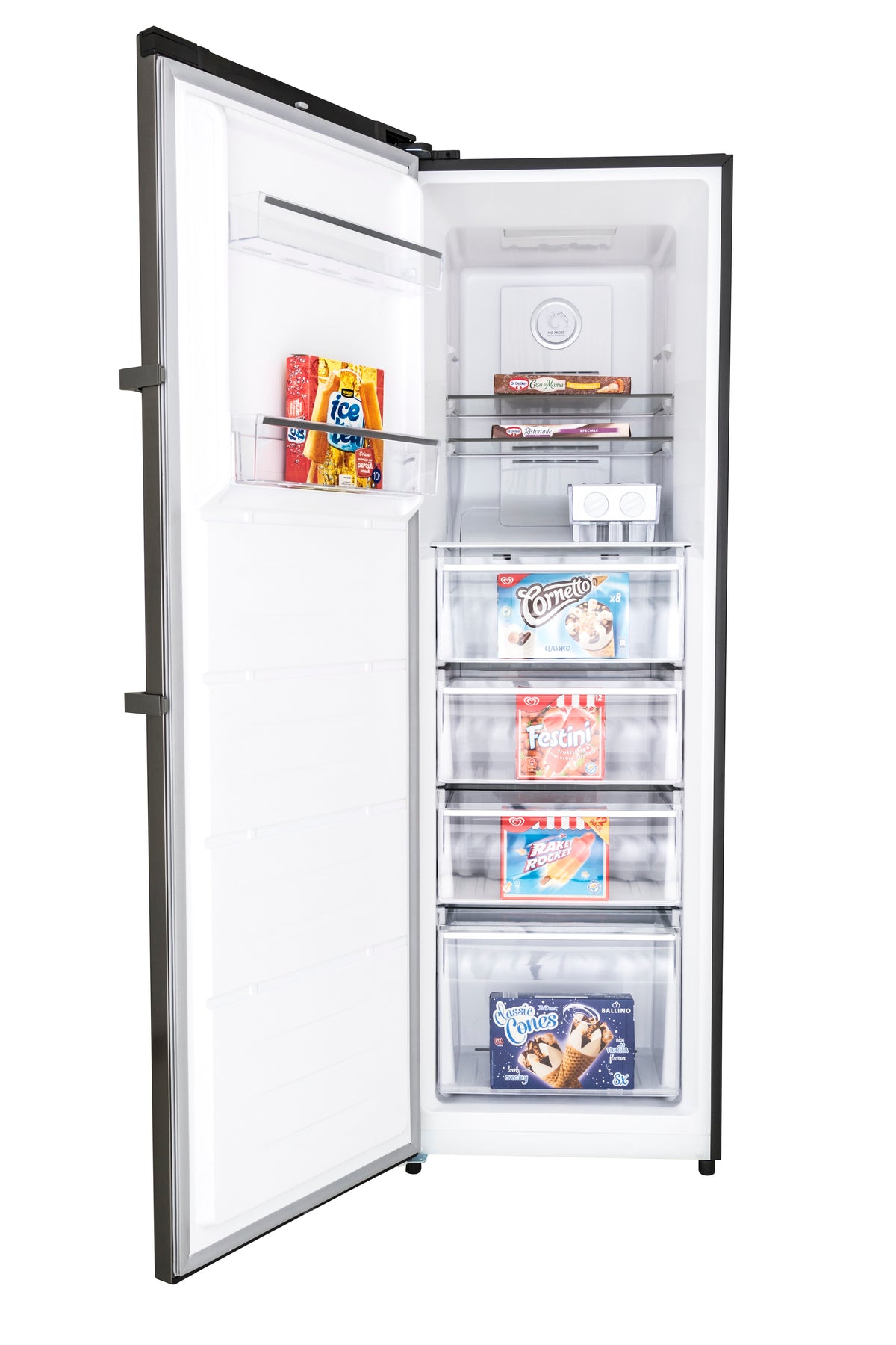 Vriezer FRILEC BREMEN295-NF-H-040DDI No-Frost — 274 L, Klasse D, Donker RVS, 5 jaar garantie