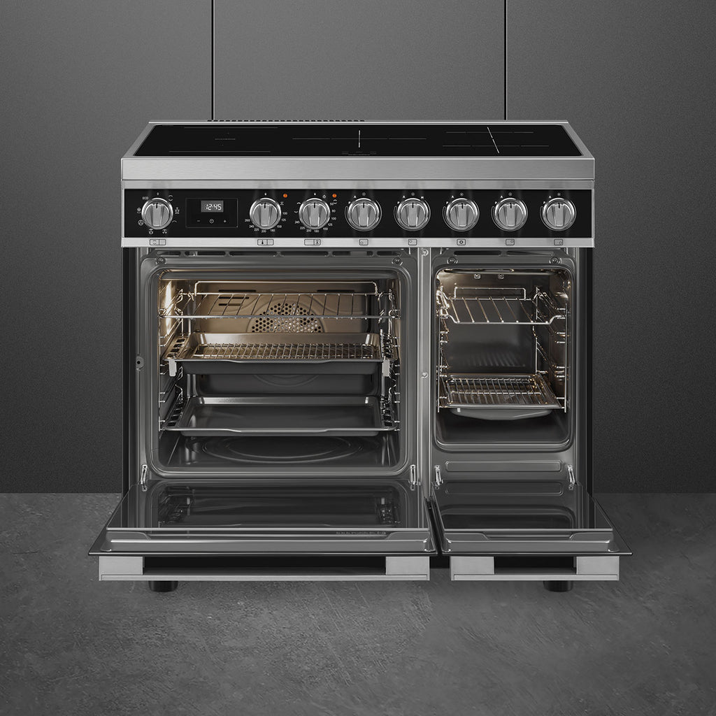 Piano de cuisson SMEG CPF92IMBL Portofino 90 cm – Induction – 2 fours électriques – Noir