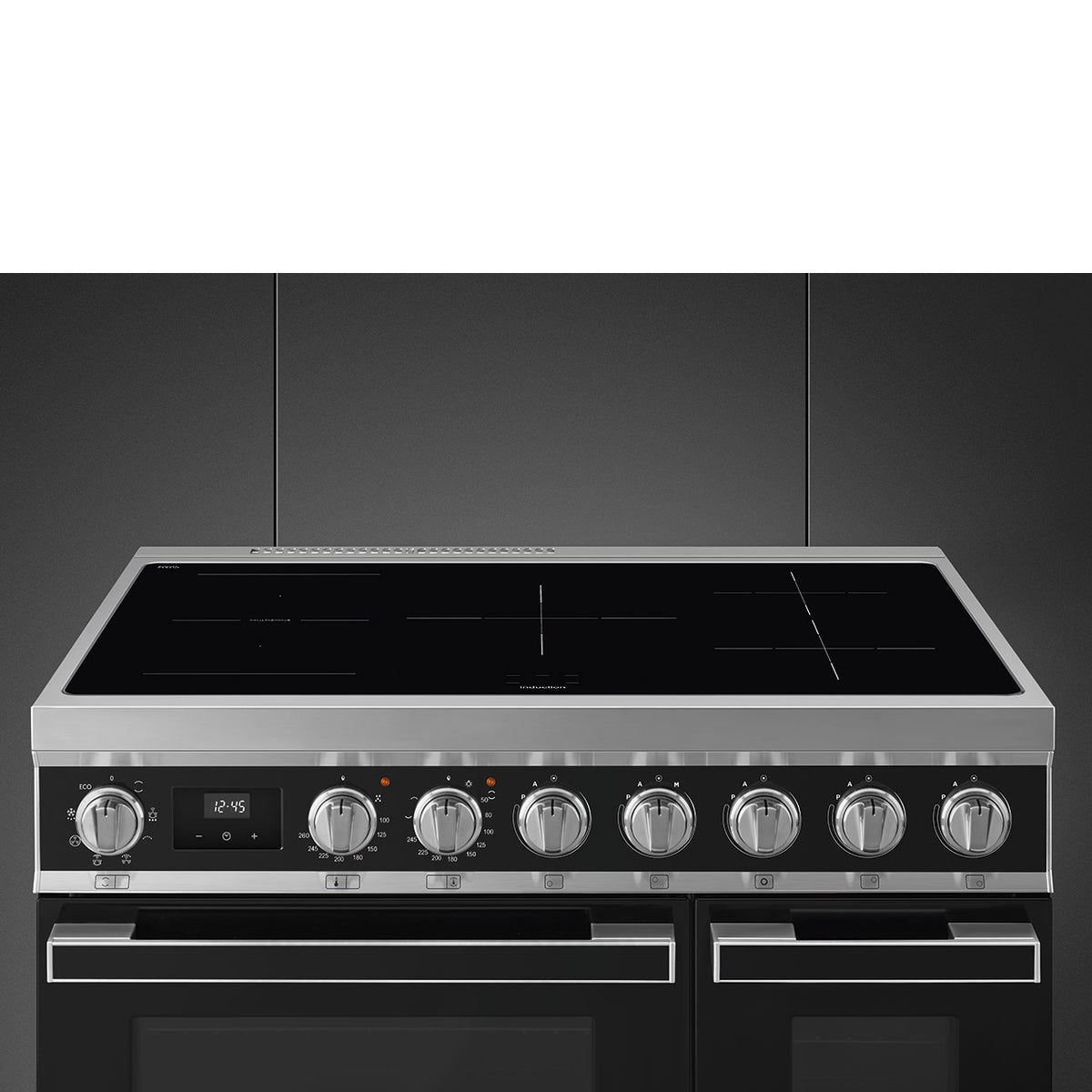 Piano de cuisson SMEG CPF92IMBL Portofino 90 cm – Induction – 2 fours électriques – Noir