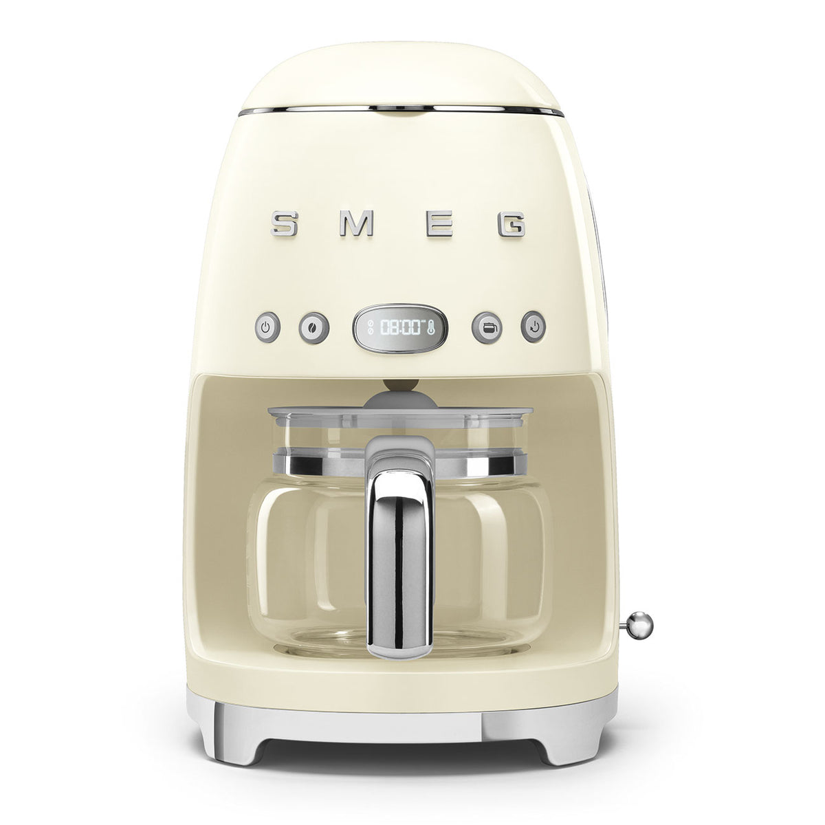 Machine à café filtre SMEG DCF02 Années 50 — 10 tasses, fonction Arôme, départ programmé, maintien au chaud