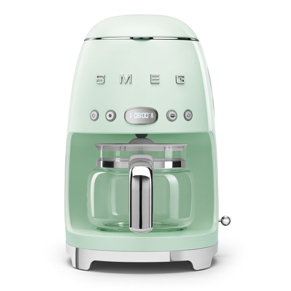 Machine à café filtre SMEG DCF02 Années 50 — 10 tasses, fonction Arôme, départ programmé, maintien au chaud