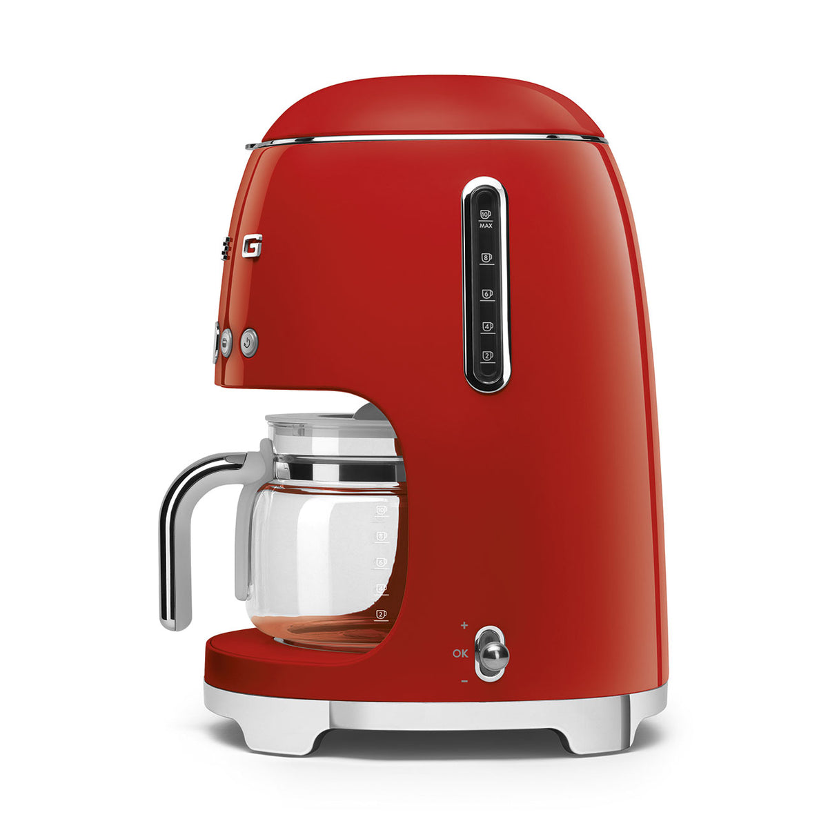 Machine à café filtre SMEG DCF02 Années 50 — 10 tasses, fonction Arôme, départ programmé, maintien au chaud