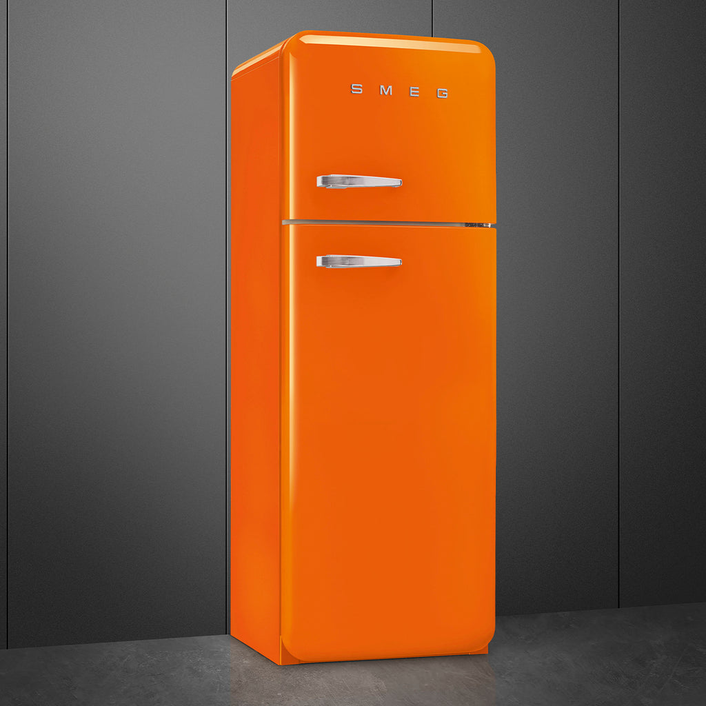 Réfrigérateur 2 portes Smeg FAB30ROR6 orange — 294 L, congélateur 72 L, classe C, design Années 50