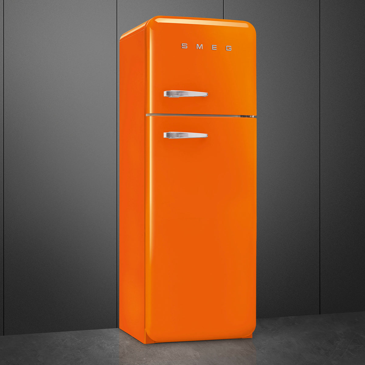 Réfrigérateur 2 portes Smeg FAB30ROR6 orange — 294 L, congélateur 72 L, classe C, design Années 50