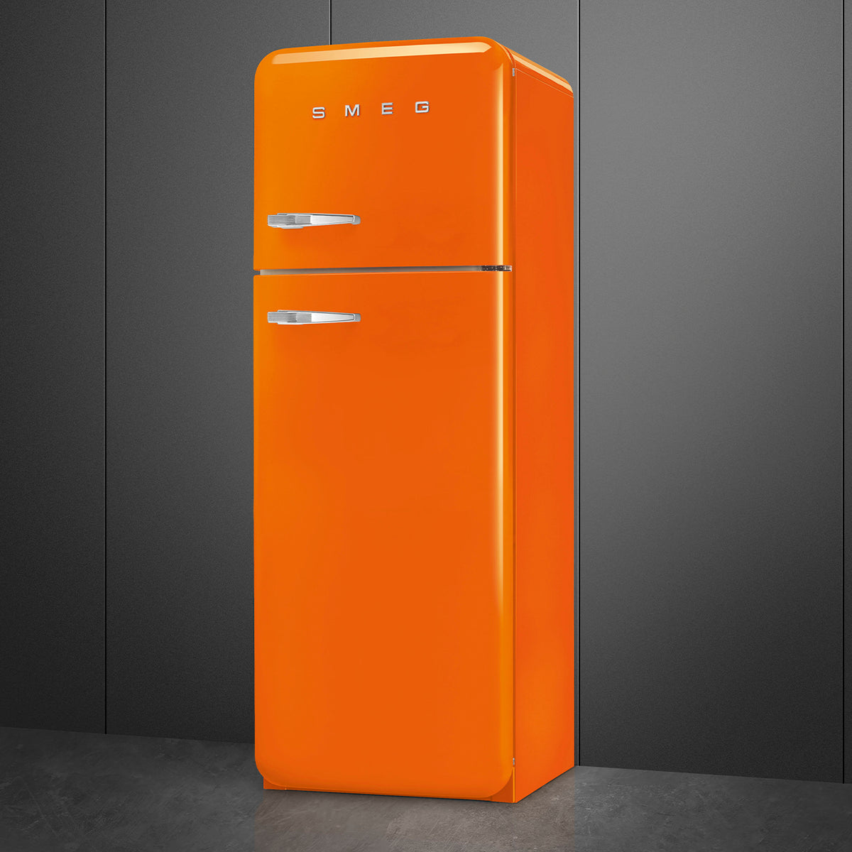 Réfrigérateur 2 portes Smeg FAB30ROR6 orange — 294 L, congélateur 72 L, classe C, design Années 50
