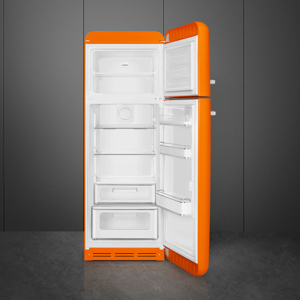 Réfrigérateur 2 portes Smeg FAB30ROR6 orange — 294 L, congélateur 72 L, classe C, design Années 50