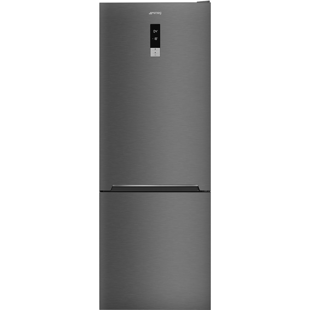 Réfrigérateur combiné Smeg FC48KDND Dark Grey Inox Look — 481 L, No Frost total, largeur 70 cm, Inverter et classe D
