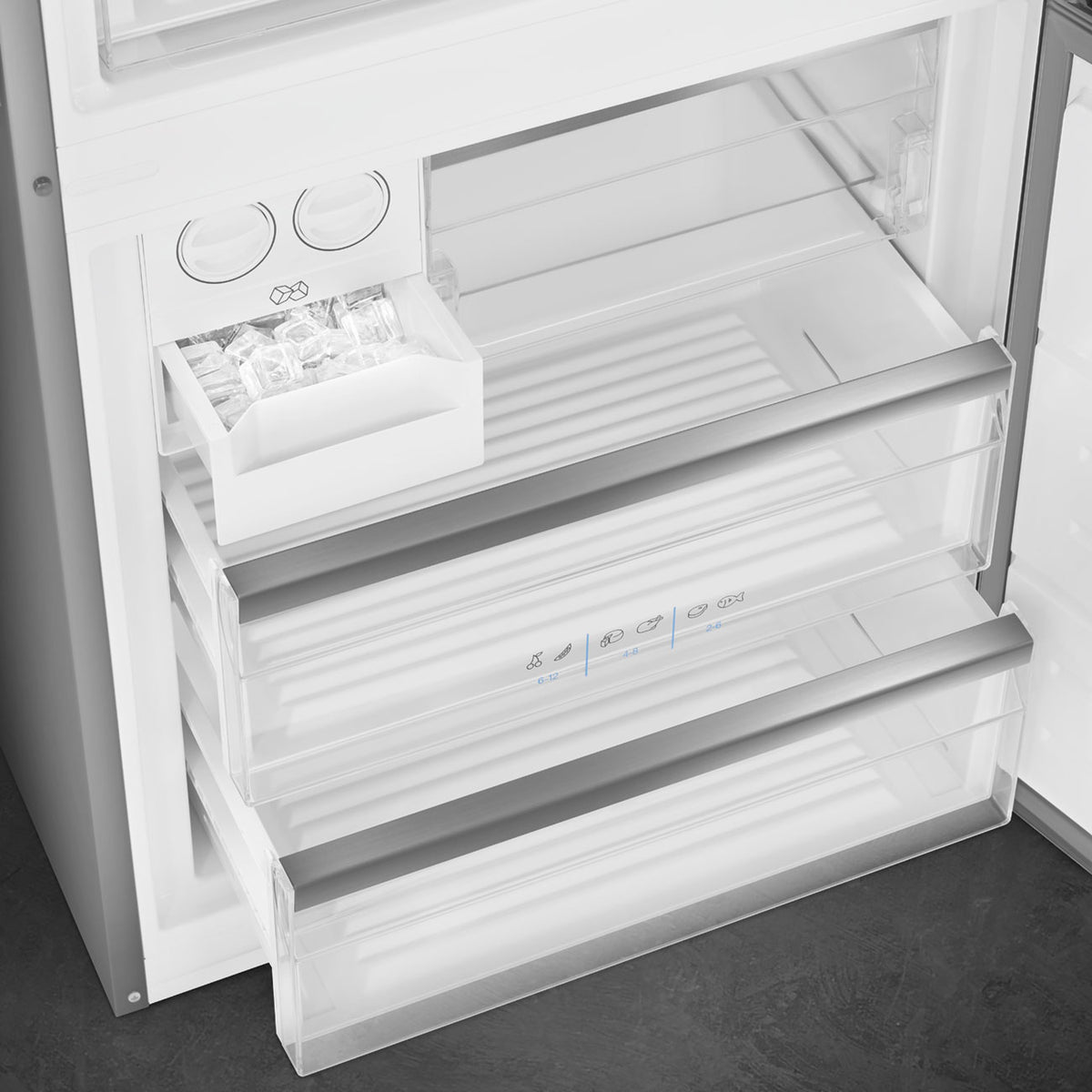 Réfrigérateur combiné SMEG FC48XDNE — 481 L, No Frost, Inverter, inox look | Electro‑Choc