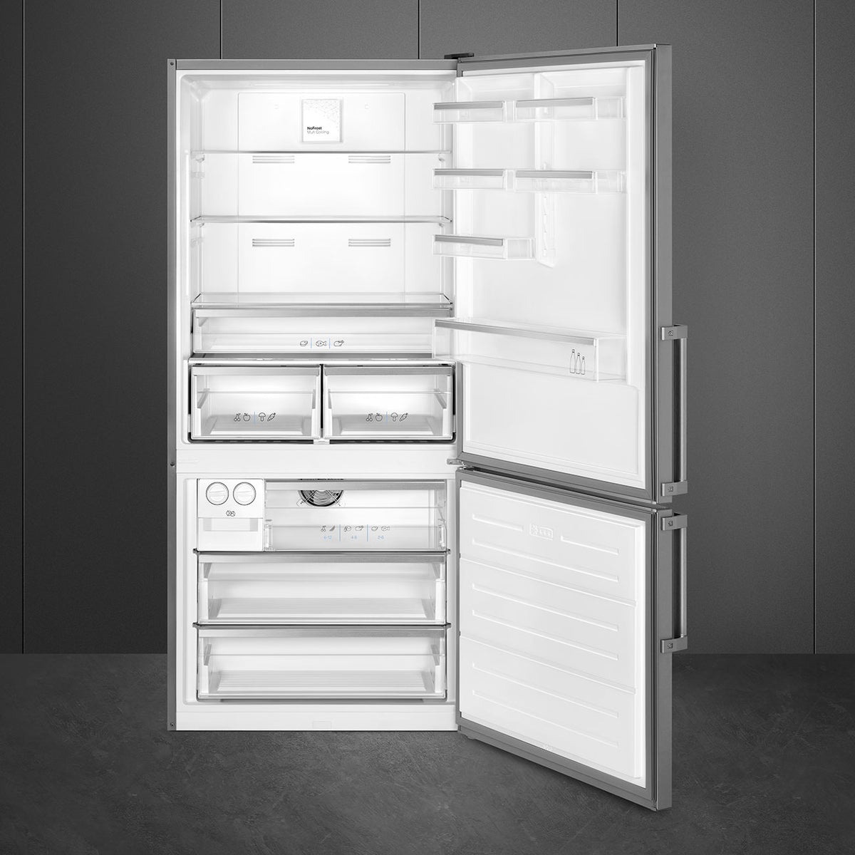 Réfrigérateur combiné SMEG FC84EN4HX1 588 L — Total No Frost — Double circuit de refroidissement — Inox anti-traces — 84 cm