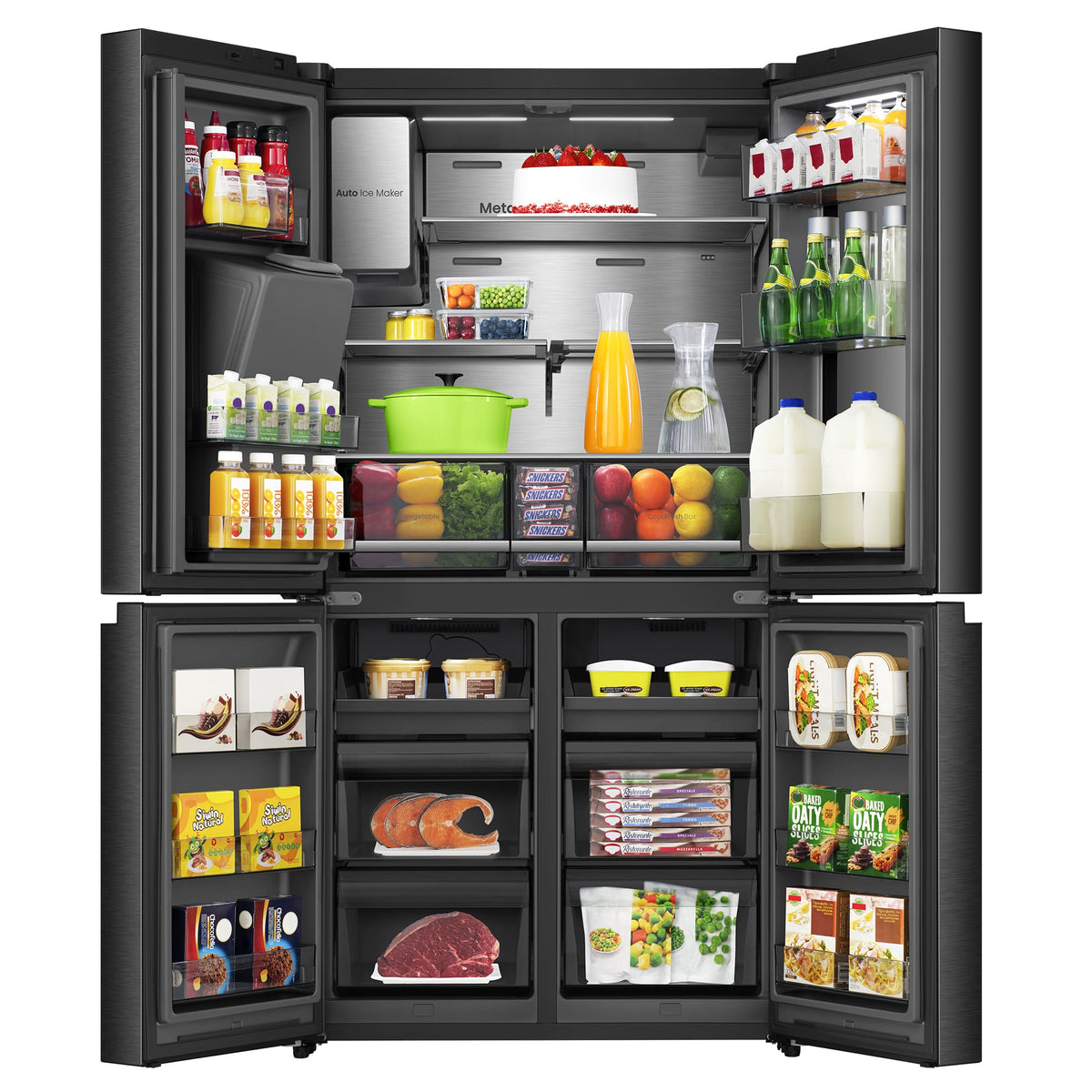 Réfrigérateur Cross Door HISENSE RQ600P7SKE — 615 L — PureView Door — Distributeur eau & glace — Total No Frost