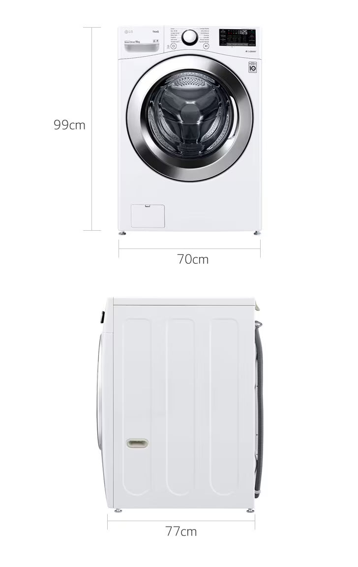Lave-linge hublot grande capacité LG F51P12WH — 15 kg, tambour 127 L, TurboWash 39 min, Wi-Fi et classe E