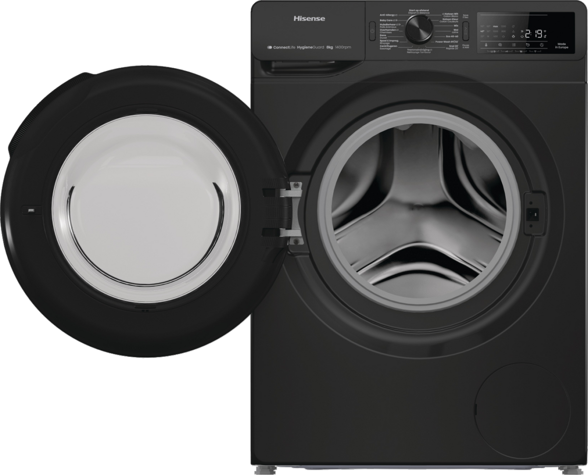 Wasmachine HISENSE WF3V843BB - 8kg - 1400 tpm - Smart - Zwart