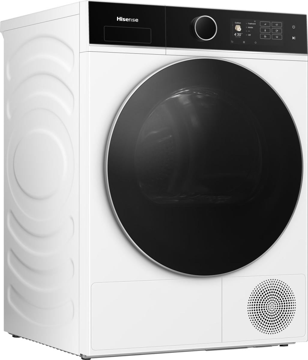 HISENSE DH5I104BWAB Warmtepompdroger — 10 kg, Klasse A, Inverter Motor, WiFi ConnectLife, Stoom