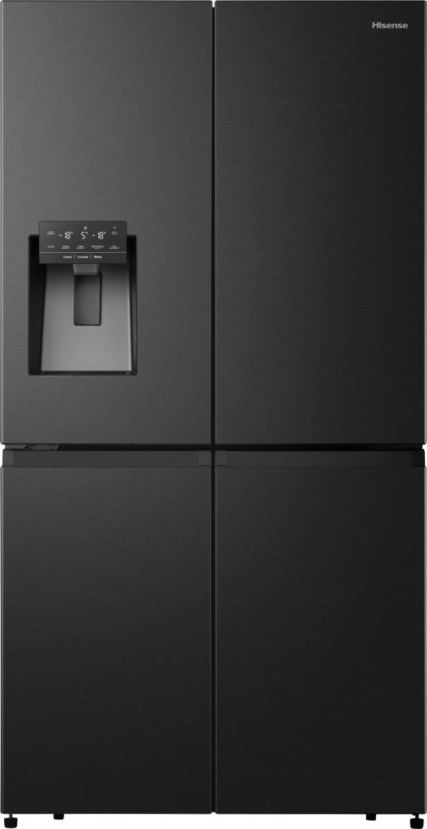 Réfrigérateur américain HISENSE RQ760N4SBFE Cross Door — 584 L, Total No-Frost, Distributeur eau/glaçons sans raccordement, Noir