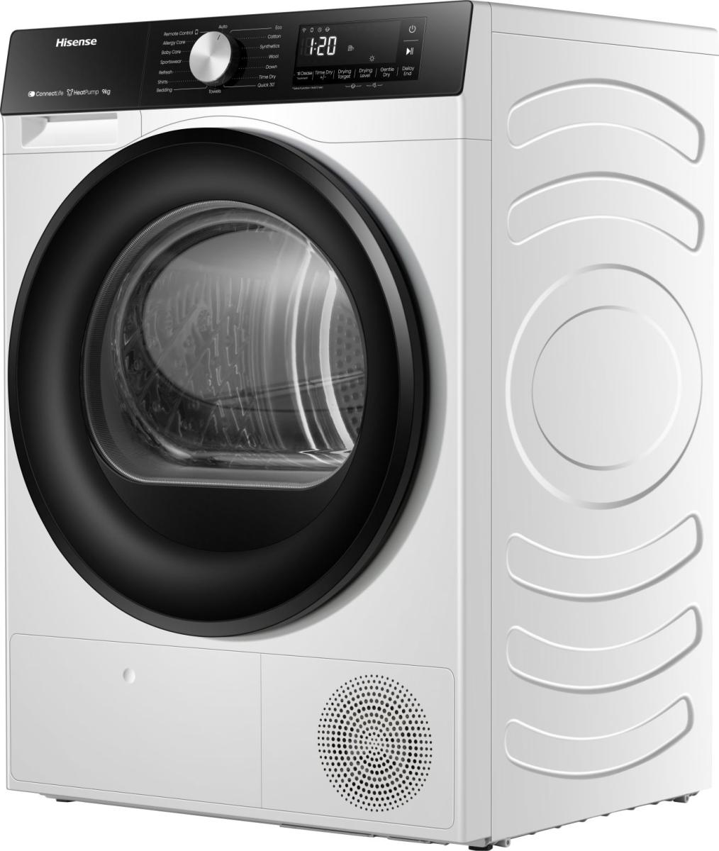 Warmtepompdroger HISENSE DH3S902BW3 — 9 kg, Energieklasse C, Inverter Motor, WiFi ConnectLife