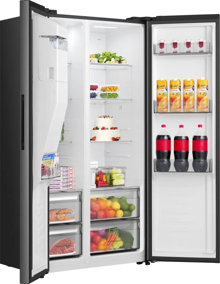Réfrigérateur Side by Side HISENSE RS5P528STFE — 528 L — Total No Frost — Distributeur eau & glace — Inverter