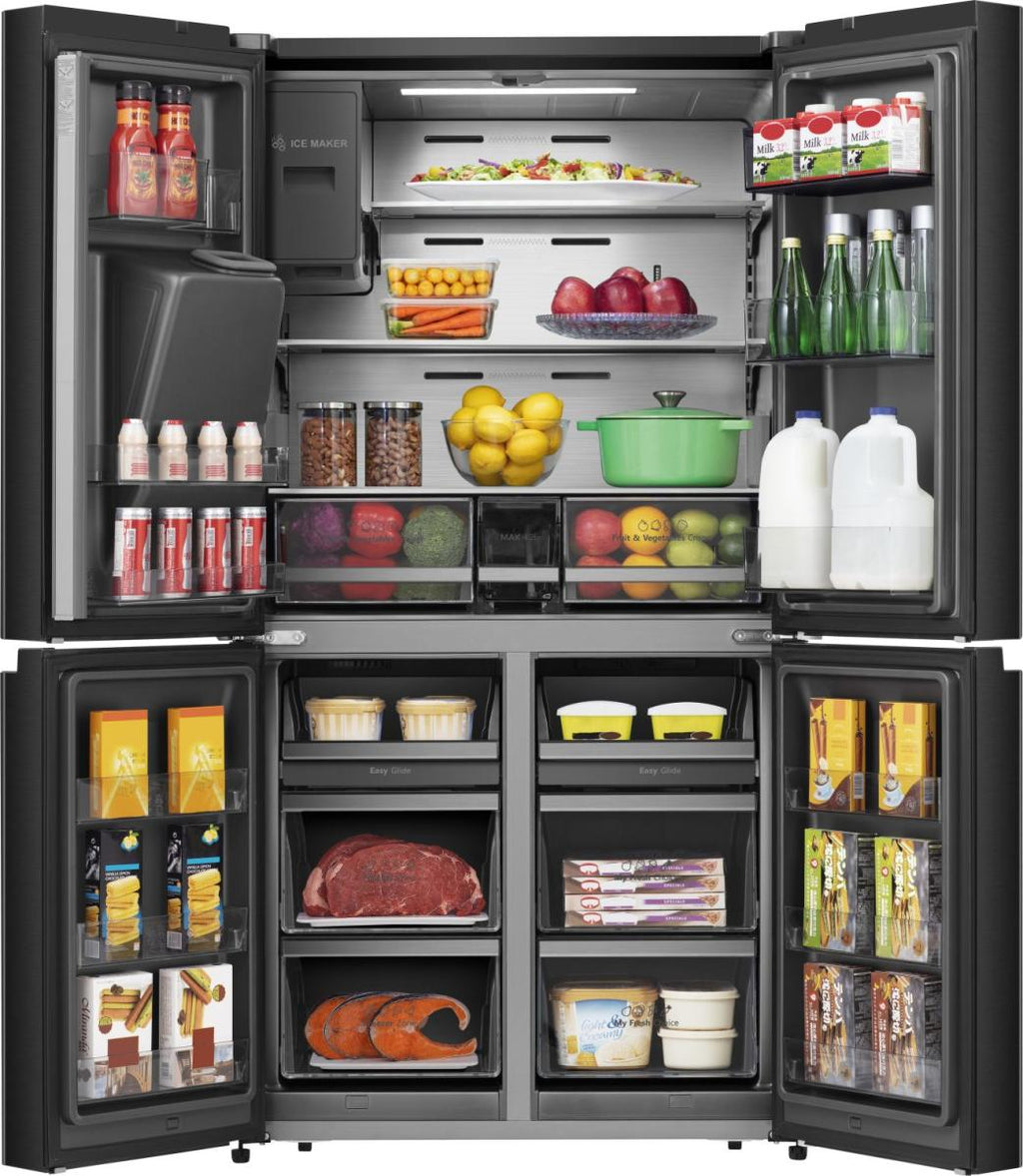 Réfrigérateur américain HISENSE RQ760N4SBFE Cross Door — 584 L, Total No-Frost, Distributeur eau/glaçons sans raccordement, Noir