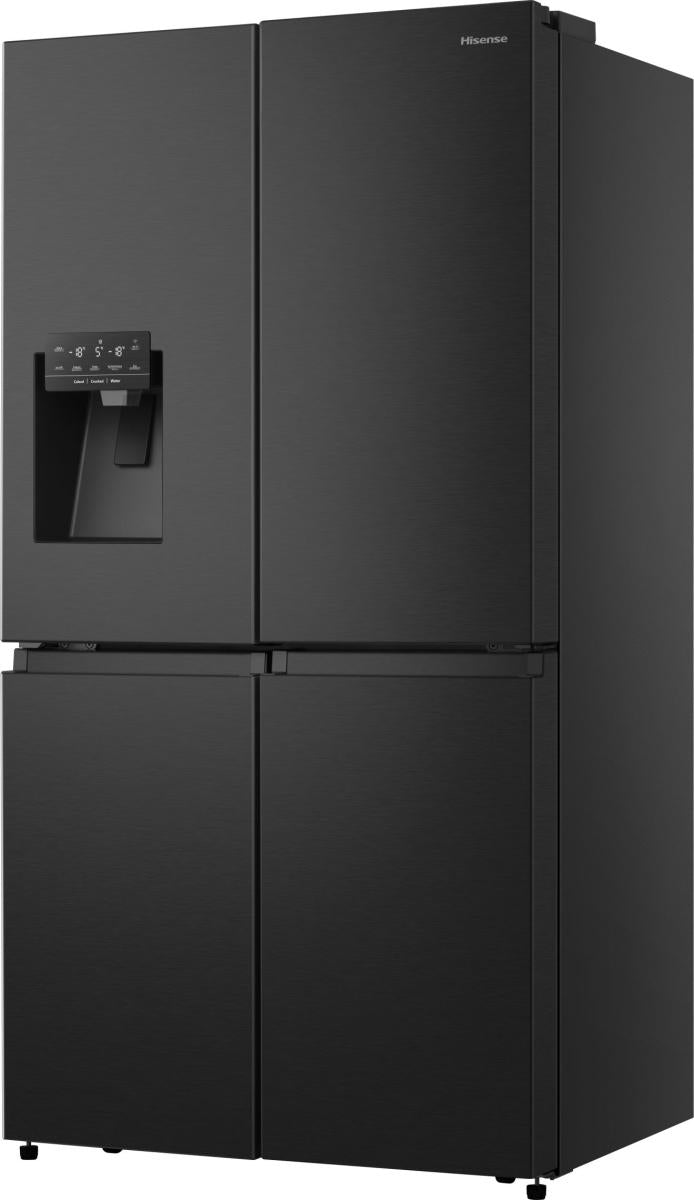 Réfrigérateur américain HISENSE RQ760N4SBFE Cross Door — 584 L, Total No-Frost, Distributeur eau/glaçons sans raccordement, Noir