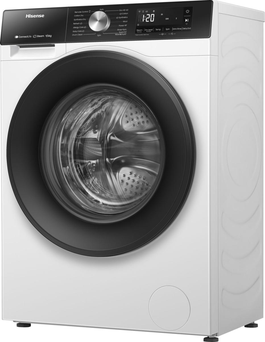 Lave-linge séchant HISENSE WD3S9043BW3 — 9 kg / 6 kg, 1400 tr/min, Lave & Sèche 60', Classe A, WiFi ConnectLife